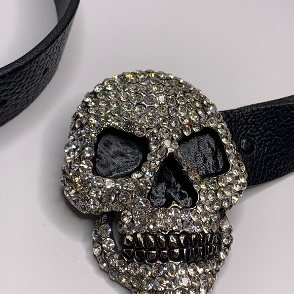 Chrome Angel Swarovski Crystal Skull Belt (Rare) - Picture 6 of 9